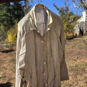 Cream Long Sleeve Button Down Shirt
